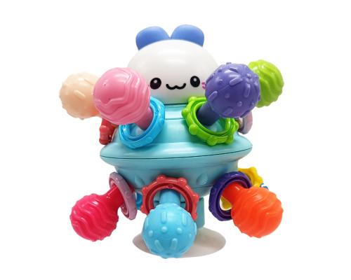 Детская погремушка "НЛО" 689 подвижные детали, на присоске Синий