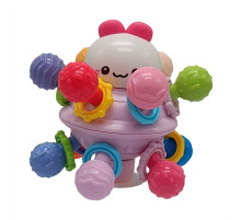 Детская погремушка "НЛО" 689 подвижные детали, на присоске Розовый