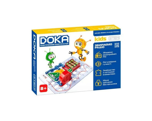 Конструктор електронний "ЗБИРАЄМО РАДІО" DOKA D70703 музика та світло