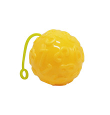 М'яч дитячий MS 4286(Yellow) 7,5 см, текстурний, пискавка, мерехтить