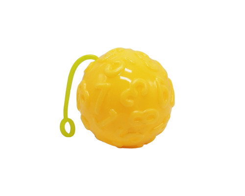 М'яч дитячий MS 4286(Yellow) 7,5 см, текстурний, пискавка, мерехтить