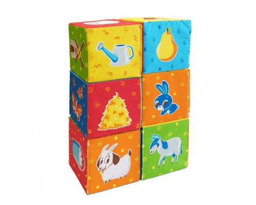 Набор кубиков "Животные на ферме"  МС 090601-05